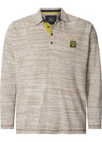 Langarm-Poloshirt Jan Vanderstorm "Langarm-Poloshirt ENDRE", Herren, Gr. 4XL, wei&szlig; (wollwei&szlig; melange), Obermaterial: 75% Baumwolle CO. 25% Polyester COOLMAX PES(Coolmax)., Shirts Langarm-Poloshirt