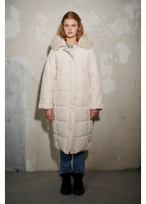 Haily's Steppmantel HAILY&rsquo;S "LS P JK Li44ly", Damen, Gr. L, cream, Web, Obermaterial: 100% Polyester, unifarben, M&auml;ntel Steppmantel, gro&szlig;er Fake-Fur Kragen