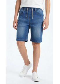 Jeansshorts name it "NKMRYAN JOGGER DNM L SHOR", Jungen, Gr. 98, N-Gr, blau (dunkelblau denim), Denim/Jeans, Obermaterial: 70% Baumwolle, 27% Polyester, 3% Elasthan, Abriebeffekte, kurz, Jeans Jeansshorts, Baumwollmischung, elastisches B&uuml;ndchen, verstellbar