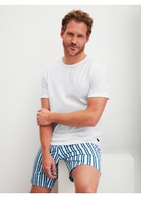 Pyjama Calida "Relax Streamline 1", Damen, Gr. XXL (58/60), wei&szlig;, Interlock, Obermaterial: 100% Baumwolle, bequem kurz, Rundhals, Homewear-Sets Pyjama, mit Rundhalsausschnitt und kurzem Arm, weich, Interlock Qualit&auml;t