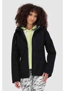 alife and kickin Outdoorjacke ALIFE & KICKIN "LilouAKA", Damen, Gr. L, moonless, Web, Obermaterial: 100% Polyester, unifarben, figurbetont Po-bedeckend, ohne Ausschnitt, Windstopperb&uuml;ndchen, Jacken Outdoorjacke, leichte, taillierte &Uuml;bergangsjacke mit verstellbarer Kapuze