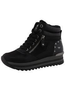 Winterboots Mustang Shoes "Urbana", Damen, Gr. 37, schwarz, Lederimitat, Textil, Schuhe Winterboots, Plateausneaker, Winterboots mit Warmfutter