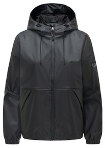 Regenjacke Ragwear "Regenjacke Cezzy Rainy", Damen, Gr. S, schwarz, Obermaterial: 100% Polyester PES. Obermaterial: Futter: 100% Polyester PES., gerade, hoch geschlossener Ausschnitt, &Auml;rmel ohne &Auml;rmelschlitz elastischer Bund, Jacken Regenjacke, Wasserdichte &Uuml;bergangsjacke mit Kapuze