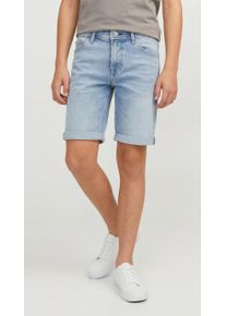 Jack & Jones Shorts JACK & JONES JUNIOR "JJIRICK bequem mit mittlerer Taille f&uuml;r Jungen", Jungen, Gr. 164, N-Gr, blau (light blau denim pack:am 361), Web, Obermaterial: 98% Baumwolle, 2% Elasthan, Abriebeffekte, unifarben, regular fit knielang, Hosen Shorts, unifarben, modisch, regular fit, Web