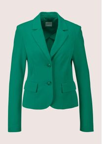 Madeleine Mode Jackenblazer MADELEINE "Blazer Kurzer Jersey-Blazer", Damen, Gr. 46, gr&uuml;n (opalgr&uuml;n), Obermaterial: 65% Viskose CV. 30% Polyamid PA. 5% Elasthan EL., Modern, normal, Blazer Jackenblazer