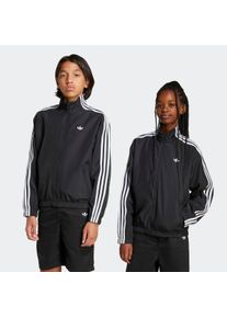 Outdoorjacke adidas originals "TRACK TOP", Damen, Gr. 134, schwarz, wei&szlig;, Obermaterial: 100% Polyester, normal, Jacken Outdoorjacke
