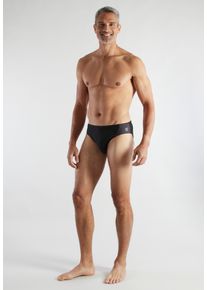 Badeslip Bugatti, Herren, Gr. 7, N-Gr, schwarz, Obermaterial: 85% Polyester, 15% Elasthan, gemustert, unifarben, Badehosen Badeslip, elastisch, basic, mit Logo, bequem