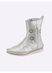 Stiefelette Andrea Conti, Damen, Gr. 41, silberfarben, Glattleder, Leder, Rindsleder, Schuhe Stiefelette