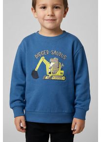 Sweatshirt name it "NMMVILDAR LS NREG SWEAT UNB", Jungen, Gr. 98, delft print:dino excavator, Sweatware, Obermaterial: 100% Baumwolle, bedruckt, unifarben, normal normal, Rundhals, Rippb&uuml;ndchen, Sweatshirts Sweatshirt
