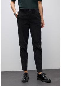 Chinohose Street One "Velvet", Damen, Gr. 46, L&auml;nge 30, schwarz, Web, Obermaterial: 98% Baumwolle, 2% Elasthan. Futter: 100% Polyester, unifarben, regular fit lang, Hosen Chinohose, mit Taschen