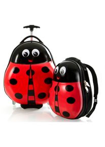 Kinderkoffer Heys "Travel Tots, Marienk&auml;fer", M&auml;dchen, Gr. B/H/T: 34cm x 46cm x 23cm 14 l, rot, Polycarbonat-Verbundwerkstoff, festlich, Koffer Kinderkoffer, Heys Kindertrolley Kinder Reisegep&auml;ck
