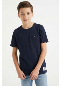 Kurzarmshirt name it "NKMVINCENT SS TOP F NOOS", Jungen, Gr. 158 (164), schwarz sapphire, Jersey, Obermaterial: 100% Baumwolle, unifarben, regular fit normal, Rundhals, Shirts Kurzarmshirt, Baumwolle, Brusttasche