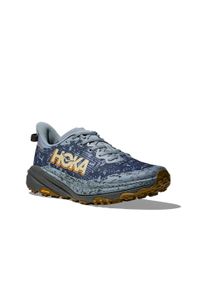 Trailrunningschuh Hoka One One "Speedgoat 6 Gore-Tex", Herren, Gr. 42,5, washed blau, asphalt grau, Synthetik, Textil, Schuhe Trailrunningschuh, wasserdichter Trailrunningschuh