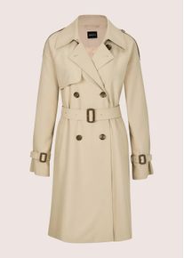 Madeleine Mode Trenchcoat MADELEINE "Trenchcoat Eleganter gef&uuml;tterter Zweireiher", Damen, Gr. 44, beige (cappuccino), Obermaterial: 80% Polyester PES. 20% Viskose CV., Modern, M&auml;ntel Trenchcoat, Trench Longform
