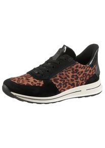 Slip-On Sneaker Ara "OSAKA", Damen, Gr. 4 (37), schwarz (schwarz, leo), Lacklederimitat, Textil, Veloursleder, kontrastfarbene Details, Schuhe Slip-On Sneaker, Slipper mit elastischen Schn&uuml;rsenkeln und Easy2Go-Funktion, H-Weite