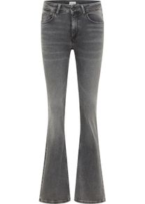 Bootcut-Jeans Mustang "Damen Style Shelby Slim Boot", Damen, Gr. 33, L&auml;nge 30, 702 dunkelgrau, Denim/Jeans, 79% Baumwolle, 9% Elastomultiester, 9% Lyocell, 3% Elasthan, unifarben, bootcut fit, Jeans Bootcut-Jeans