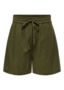 Shorts Only "ONLTIZANA STRING COTTON SHORTS WVN", Damen, Gr. L, N-Gr, grape leaf, Web, Obermaterial: 100% Baumwolle, unifarben, loose fit kurz, Hosen Shorts, Baumwolle, loose fit
