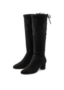 Schlupfstiefel Lascana, Damen, Gr. 40, schwarz, Obermaterial: 100% Textilmaterial. Decksohle: 100% Lederimitat. Futter: 100% Textilmaterial. Laufsohle: 100% Synthetik, unifarben, Schuhe Schlupfstiefel, Schlupfboots, Slouchy Boots, Slip-On, Stretch & Blockabsatz