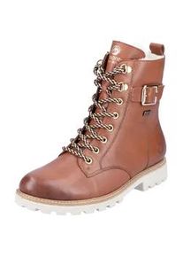 Winterboots Remonte, Damen, Gr. 38, braun, Leder, Schuhe Winterboots, Blockabsatz, Schn&uuml;rboots, Outdoorschuh mit Zierschnalle