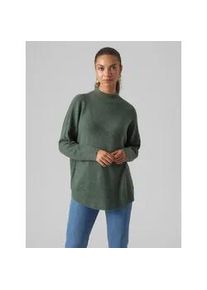 V&eacute;ro Moda Strickpullover VERO MODA "VMPLAZA LS HIGHNECK LONG PULLOVER GA BOO", Damen, Gr. XS, schwarz forest detail:melange, Strick, Obermaterial: 64% Polyester, 21% Polyacryl, 8% Nylon, 4% Elasthan, 3% Wolle, meliert, oversize Po-bedeckend, hoch geschlossener Ausschnitt, Strickb&uuml;ndchen, Pullover Strickpullover