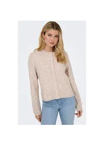 Strickjacke Only "ONLSIMONI L/S O-NECK CARDIGAN KNT NOOS", Damen, Gr. M, pumice stone detail:melange, Strick, Obermaterial: 74% Polyacryl, 24% Polyester, 2% Elasthan, meliert, relaxed fit h&uuml;ftlang, Rundhals, Rippb&uuml;ndchen, Strickjacken Strickjacke, Materialmix, relaxed fit