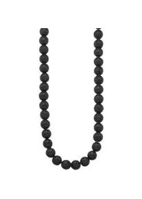 Edelstahlkette Bruno Banani "Schmuck Geschenk Lavasteinkette", schwarz (edelstahlfarben, schwarz), Halsketten, Herren, Edelstahl, L: 60, Edelstahlkette, mit Lavastein
