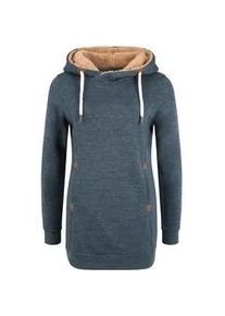 Kapuzenpullover oxmo "Hoodie OXVicky", Damen, Gr. L, blau (ins blu m), Obermaterial: 80% Polyester PES. 20% Baumwolle CO., Sweatshirts Kapuzenpullover