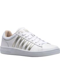 Sneaker K-Swiss "Court Winston W", Damen, Gr. 41, silber (wei&szlig;, silbergoldfarben), Leder, Schuhe Sneaker
