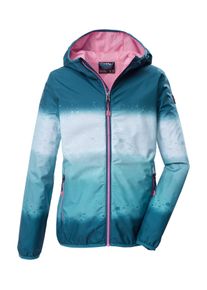 Funktionsjacke Killtec "KOS 155 GRLS JCKT", Kinder, Gr. 140, ocean, Obermaterial: 100% Polyester;Futter: 100% Polyester, Jacken Funktionsjacke, Leichte, wetterfeste M&auml;dchenjacke mit All-Over-Print