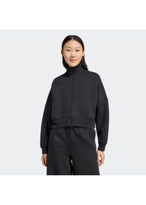 Sweatjacke adidas originals "OFF PLACED 3-STREIFEN ZIP UP", Damen, Gr. XXL, schwarz, Obermaterial: 53% Baumwolle, 47% Polyester, angesetztes B&uuml;ndchen, Sweatjacken Sweatjacke, mit Rei&szlig;verschluss, mit glatter Materialstruktur