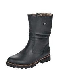 Winterstiefel Remonte, Damen, Gr. 40, schwarz, Leder, unifarben, Schuhe Winterstiefel, Blockabsatz, Winterboots mit Falten am slouchy Schaft, schmale Form, Topseller