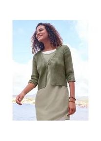 Bolero Casual Looks, Damen, Gr. 54, khaki, 100% Baumwolle, unifarben, Strickjacken Bolero