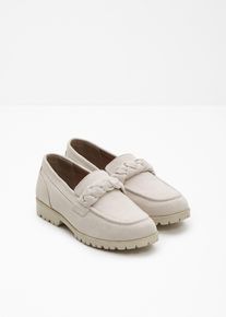 bonprix Chunky Loafer mit Flechtdetails, beige, Gr.39, Sch&ouml;ner Chunky Loafer mit profilierter Sohle