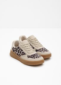 bonprix Sneaker mit Animal-Details, beige, Gr.37, Modischer Sneaker mit Animal Print, aus Vegan