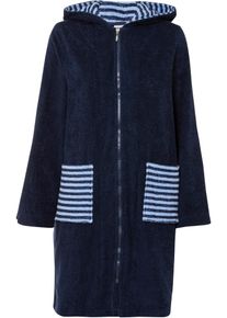 bonprix Frottee Bademantel aus Bio-Baumwolle mit Rei&szlig;verschluss, blau, Gr.44/46 (L), Flauschiger Frottee Bademantel mit Rei&szlig;verschluss, aus 100% Baumwolle
