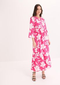 bonprix Maxikleid, pink, Gr.50, sommerliches Maxikleid aus flie&szlig;ender Viskose mit V-Ausschnitt, aus Viskose