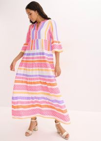bonprix Maxikleid aus flie&szlig;ender Viskose, wei&szlig;, Gr.48, Weites Maxikleid aus flie&szlig;ender Viskose mit Stufen-Rock, aus Viskose