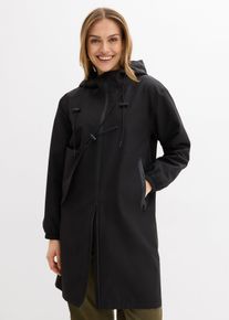 bonprix Leichter Regenmantel mit Umh&auml;ngetasche, schwarz, Gr.52, Regenmantel mit praktischer Umh&auml;ngetasche