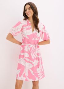 bonprix Tunika-Kleid aus flie&szlig;ender Viskose, pink, Gr.50, sommerliches Tunika-Kleid aus flie&szlig;ender Viskose mit d&uuml;nnem Bindeband in der Taille, aus Viskose