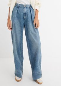 bonprix Wide-Leg-Jeans High Waist, blau, Gr.42, Wide-Leg-Jeans, High Waist, 66% Baumwolle