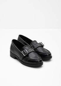 bonprix Loafer im Bikerlook, schwarz, Gr.41, Sch&ouml;ner Biker-Loafer mit dekorativer Schnalle