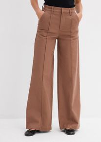 bonprix Twillhose, braun, Gr.40, Gerade geschnittene Hose mit hohem Bund, 98% Baumwolle