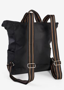 bonprix Rucksack mit Kontrastdetails, schwarz, Gr.48x38,5 cm, Praktischer Rucksack im Casual-Look