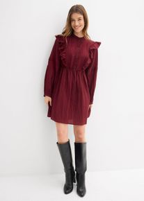 bonprix Kleid mit Volants, rot, Gr.44, modisches Kleid mit dekorativen Volants und Knopfleiste vorne im Oberteil
