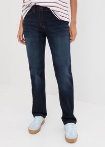 bonprix Straight-Jeans Mid Waist Bequembund, blau, Gr.42, Bequeme Jeans mit Stretch-Anteil und Teilgummizug am Bund, 98% Baumwolle