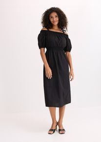 bonprix Off-Shoulder-Kleid aus reiner Bio-Baumwolle, schwarz, Gr.54, Ein trendiger Hingucker, 100% Baumwolle (organic)
