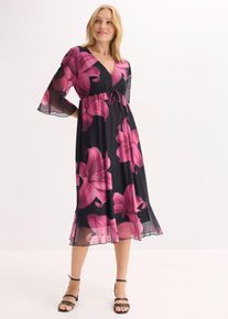 bonprix Meshkleid mit tiefem Ausschnitt, schwarz, Gr.48/50 (XL), Stylisches Kleid mit toller Passform aus Mesh