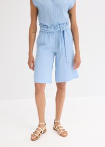 bonprix Schlupf-Bermuda aus Viskose-Mix, blau, Gr.36, Trendige Bermuda aus flie&szlig;endem Viskosemix, aus Viskose