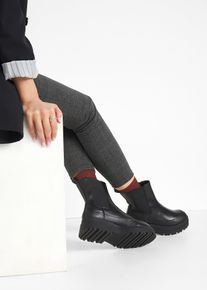 bonprix Chelsea-Boots mit Profilsohle, schwarz, Gr.38, Modischer Chelsea Boot mit profilierter Sohle, aus Vegan