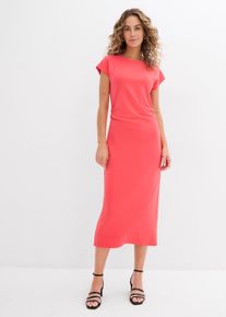 bonprix Midikleid aus softem Viskose-Mix, pink, Gr.48/50 (XL), Schmal geschnittenes T-Shirt-Kleid aus flie&szlig;endem Viskose-Mix mit Abn&auml;hern in der Taille und einem Rei&szlig;verschluss hinten, aus Viskose